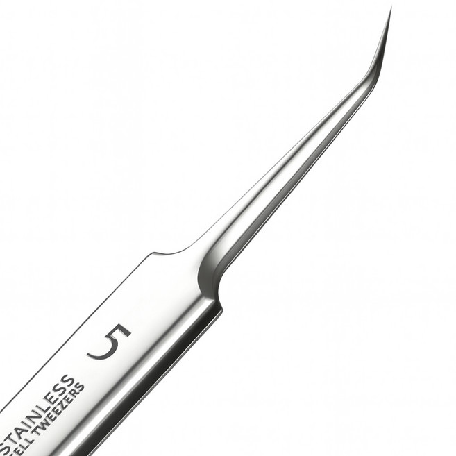 피지제거핀셋추천 여드름압출기의료용, 1개, 기울어진 핀셋