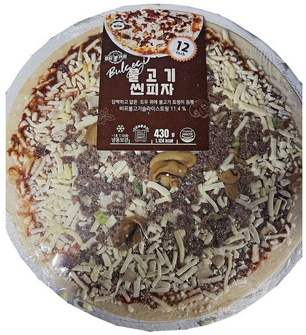 불고기피자 12인치/430g 냉동 담백 얇은 1인용 씬피자, 430g, 1개