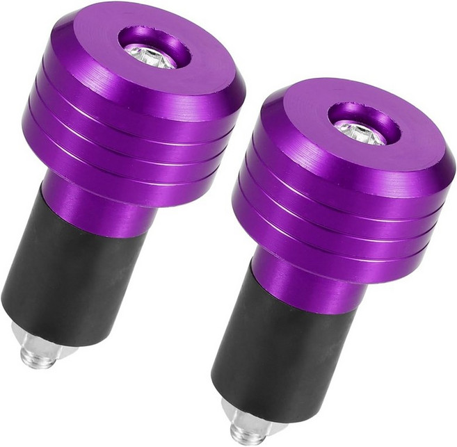 모토포르티 모터사이클 핸들바 엔드 플러그 알루미늄 합금 78인치 22mm 30mm OD 패셔너블 전면 그립 캡 기어 밸런스 퍼플 2개 오래 지속됨