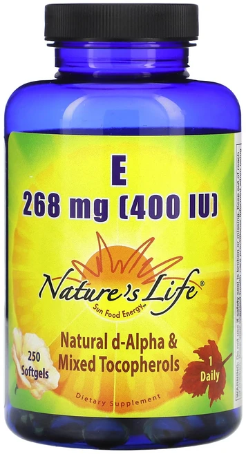 Nature's Life 비타민E 268mg(400IU) 소프트젤 250정, NaturesLife비타민E268mg400IU소프트젤2, 1개 - 쿠팡