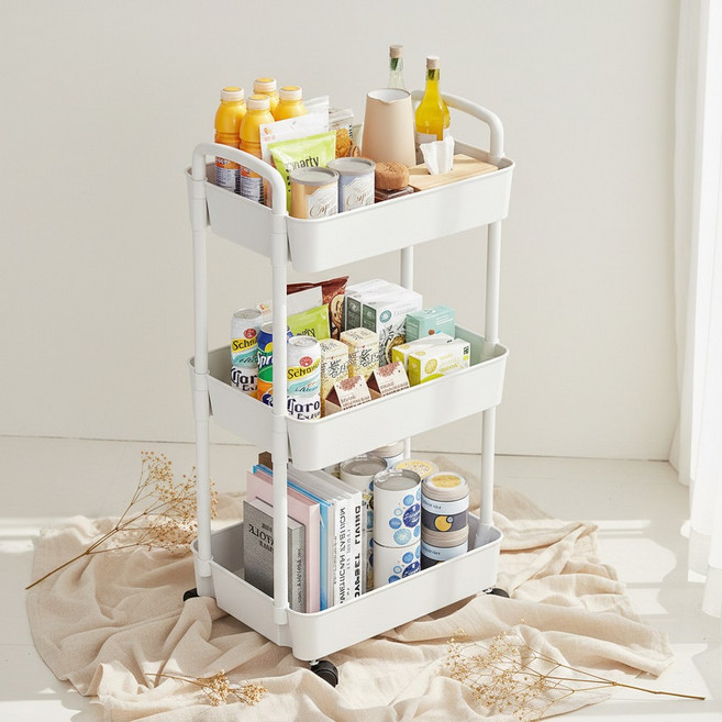 리빙루트 다용도 이동식 수납 정리함, 1개, 화이트