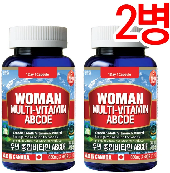 통라이프-우먼 종합비타민ABCDE+미네랄 3개월분-여성용 멀티비타민-2병(선물세트), 2개, 90정 - 쿠팡