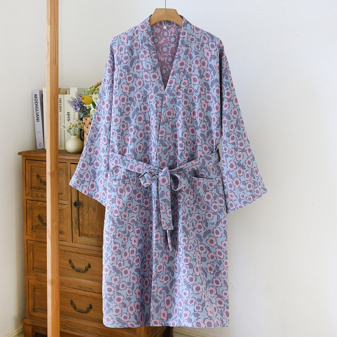 스키니나인 유카타 샤워가운 홈웨어 잠옷 순면 원피스잠옷 로브 가운