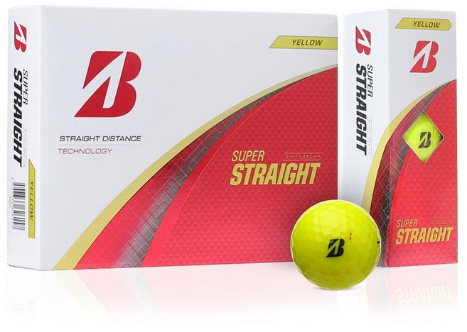 브리지스톤 슈퍼 스트레이트 테크놀로지 3피스 골프공 고반발 비거리 골프볼, 1개, 12개입, 슈퍼스트레이트 TN 옐로우