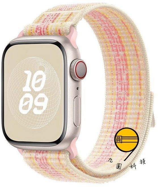 尼龍回環錶帶 適用 Apple Watch 錶帶, 1個, 星光色配粉色,38/40/41/(S10/S11)42, 星光色配粉色, 38/40/41/(S10/S11)42