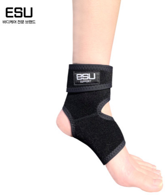 이에스유 국산고급 2단 압박 발목보호대 블랙, 1개