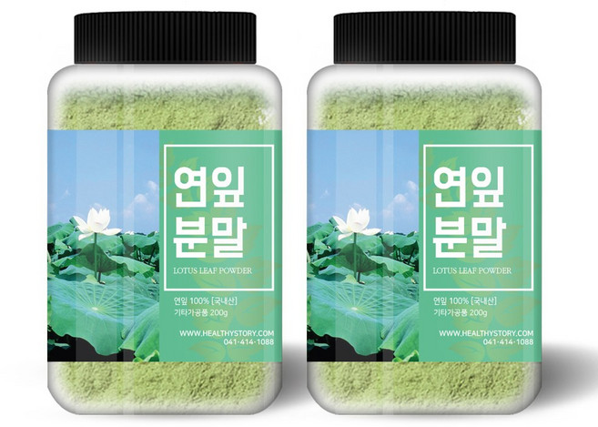건강스토리 연잎 가루, 200g, 2개