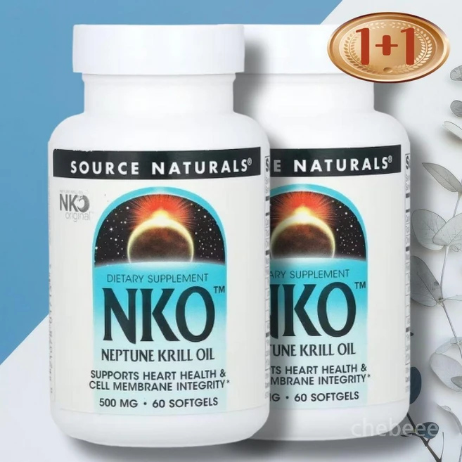 소스내추럴스 NKO 넵튠 크릴 오일 500mg 60정 2병 오메가3 아스타잔틴 DHA - 쿠팡