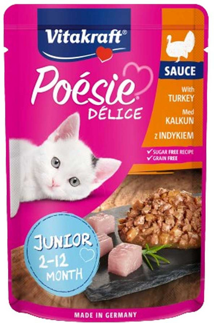 비타크래프트 포에시 델리스 칠면조 주니어 소스 85g 고양이 파우치, 칠면조주니어, 1개