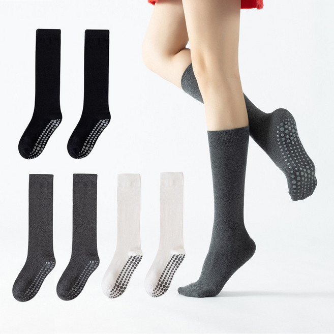 고니홈 3켤레 필라테스 무지 논슬립 니삭스 레깅스 양말