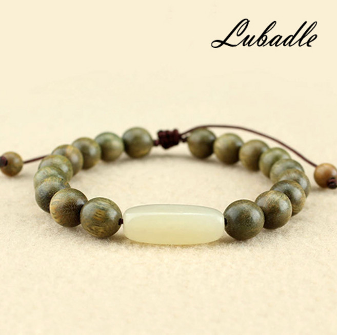 루바들 SB1062 여자 핸드메이드 힐링 치유 천연목 녹단목 화전옥 패션 팔찌