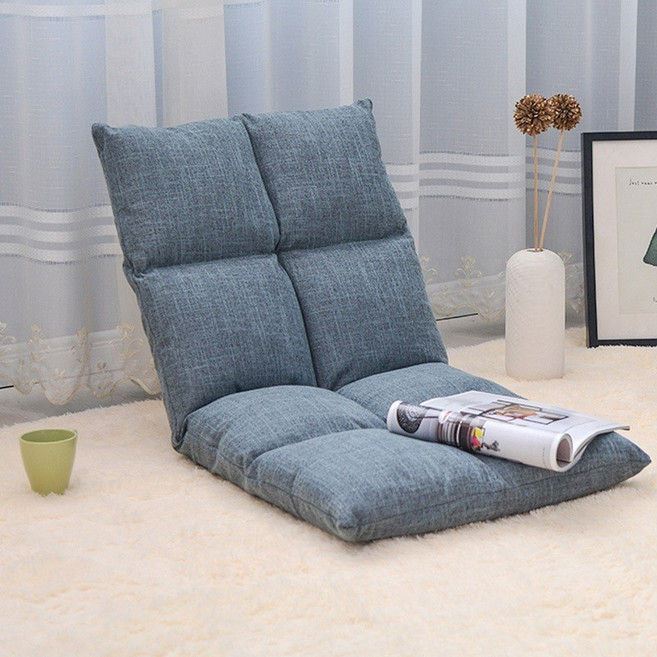 懶人沙發 和室椅 折疊墊 靠背椅, 青灰色, 1個