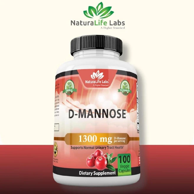 NaturaLife Labs DMannose 디만노스 1300mg 크랜베리 추출물 100캡슐, 1개, 50mg - 쿠팡