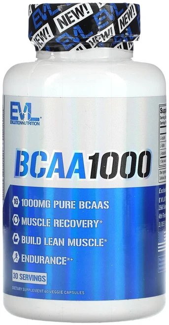EVLution Nutrition BCAA 1000 500mg 60 베지캡슐, 6개, 60정 - 쿠팡
