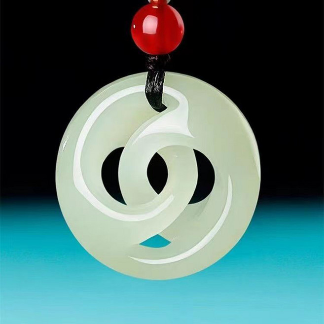 평안고리 목걸이 천연 비취목걸이 옥 펜던트 목걸이 재물운 행운 목걸이 CIILLNY