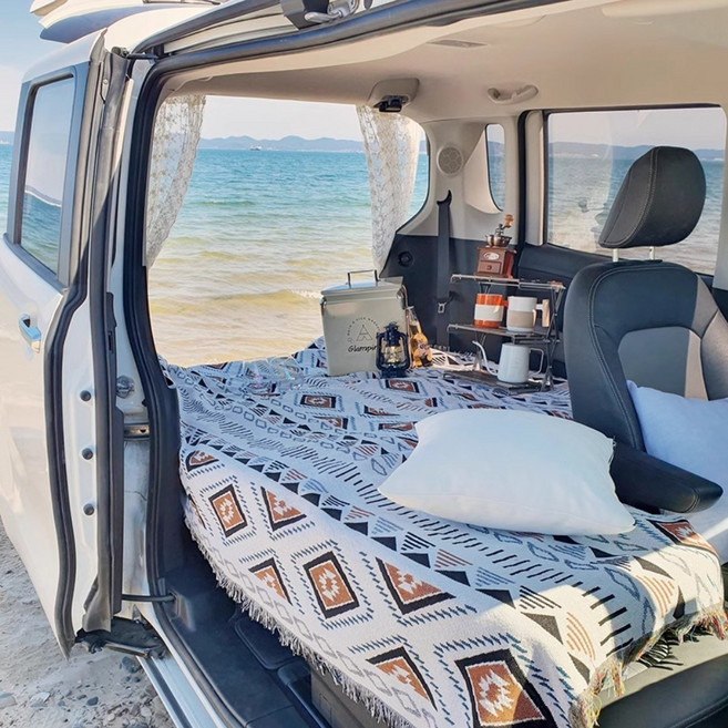 북유럽 에스닉 스타일 수술담요 차박용 캠핑용 식탁 쇼파덮개 담요