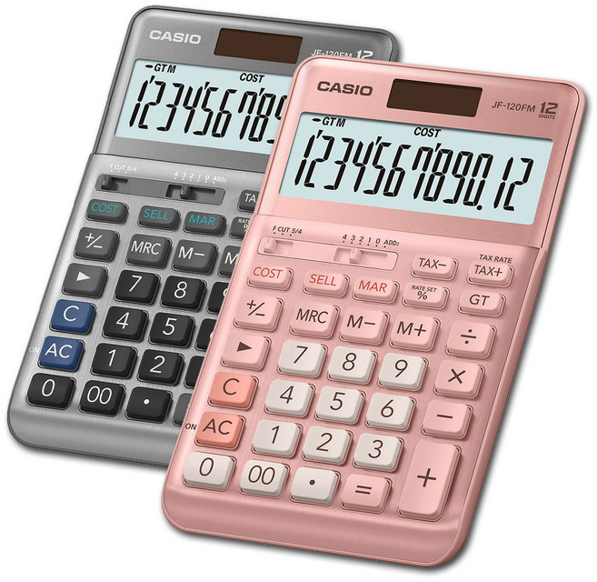 카시오 일반 계산기 JF-120FM, 핑크, 1개