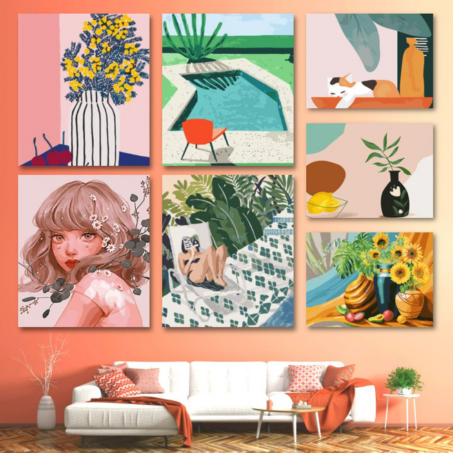 리빙듀오 DIY명화그리기 유화그리기세트 캔버스 중형2DA1010EA yun*3134fs, A-188, 1개