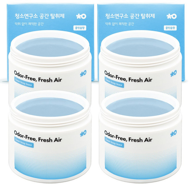 청소연구소 실내 고체 탈취제 클린솝향 300g 공간 탈취제 초강력 냄새제거 화장실 집안 담배냄새 제거, 4개, 300ml