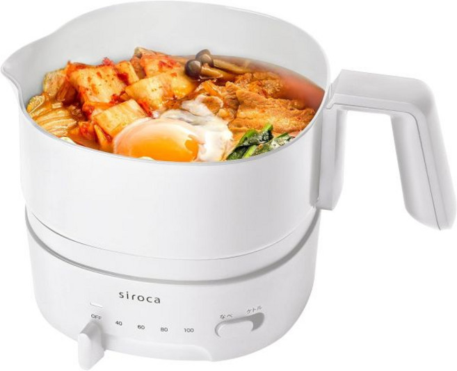 시로카 케틀 쵸나베 전기 냄비 1L, 아이보리/리뉴얼판