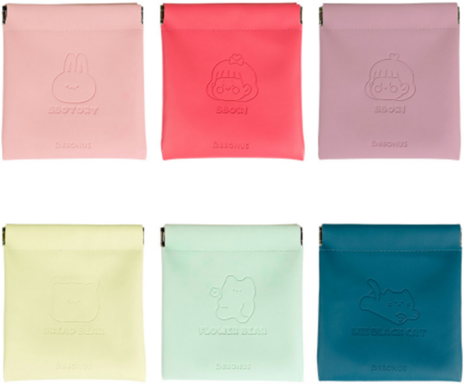 뽀리 프렌즈 레더 널스 포켓 간호사 주머니 파우치 필통 1+1, 핫핑크1개+핫핑크1개