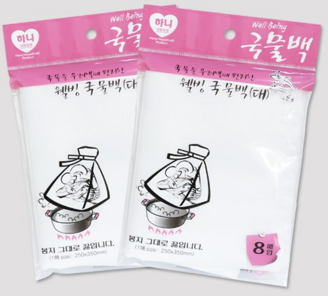 더비인 국물백 대 25x35cm 육수백 국물육수, 대(L), 8개입, 4개