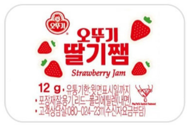 오뚜기 딸기잼 디스펜팩, 1개, 12g