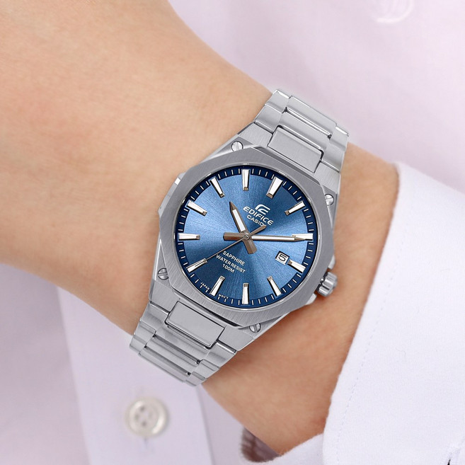 카시오 에디피스 슬림 경량 에얄오크 사파이어 남자 캐쥬얼 메탈시계