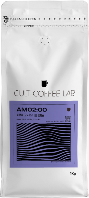 컬트커피랩 다크초콜릿 코코아 스모키 묵직한 새벽 2시 블렌드 커피원두, 1kg, 1개, 모카포트(중간~고움)