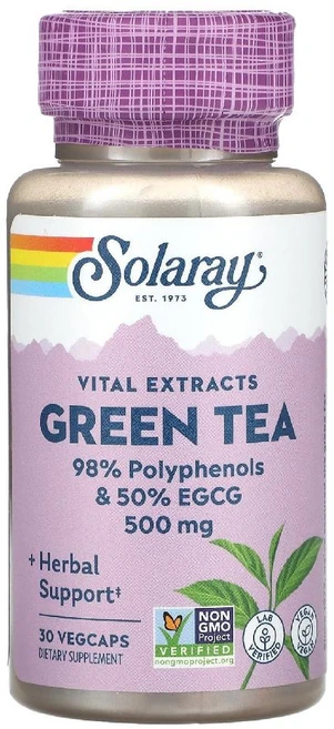 Solaray 필수 추출물 녹차 500mg 베지 캡슐 30정 Solaray (솔라레이), 1개 - 쿠팡