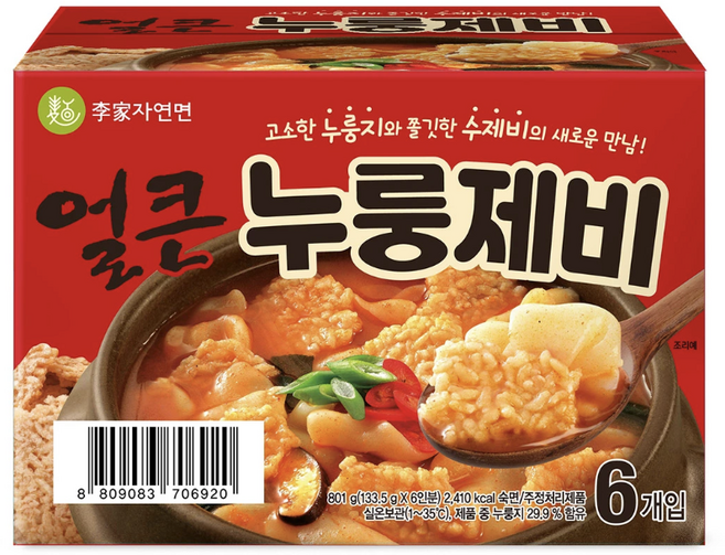 이가자연면 감자수제비 얼큰 누릉제비, 801g, 1개
