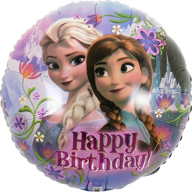 제이벌룬 겨울왕국 캐릭터 은박풍선, 프로즌해피벌스데이 18인치 라운드