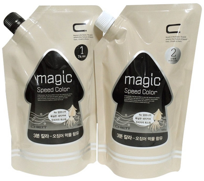 쉬에뜨 스피드칼라 1제500g+2제500g/오징어먹물 3분칼라, 7호 흑색, 1개