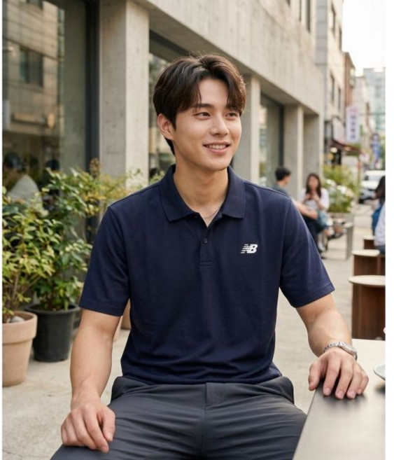 뉴발란스 카라티 폴리 피케 남성 네이비 깔끔핏 폴로티셔츠 반팔티 여름 1824579