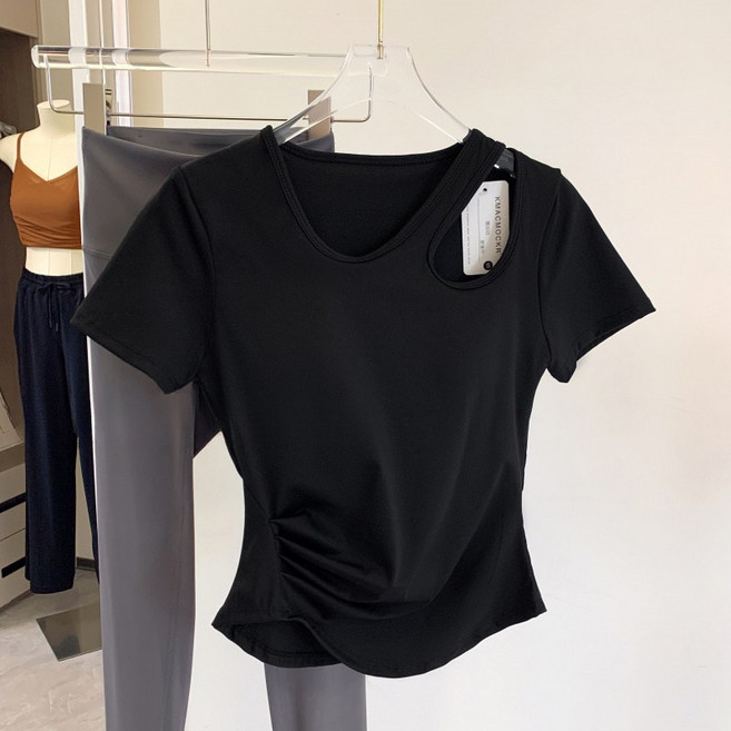 해피유통 여성 요가복 반팔 스포츠 티셔츠 속건 통기 보디슈트 jhljq