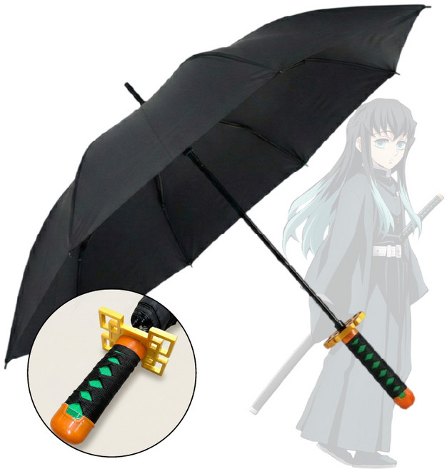 귀멸의칼날 접이식 우산 일륜도 휴대용 양우산 단우산 귀살대