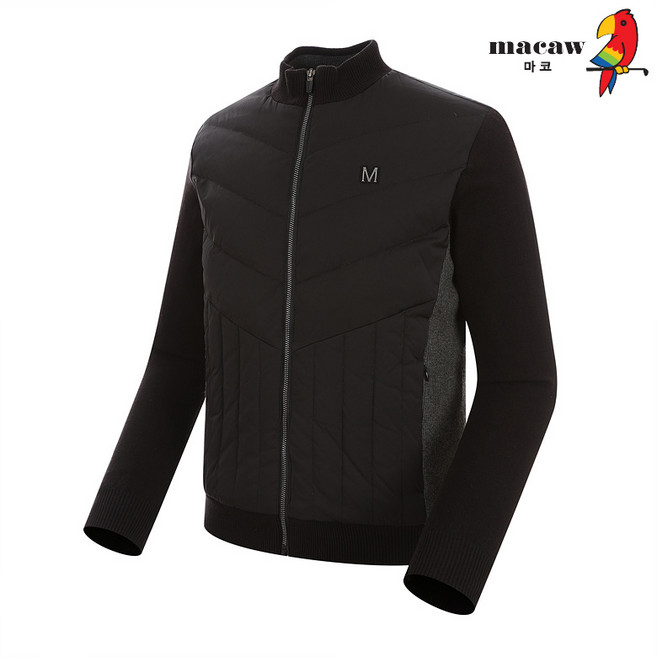 (남성)패딩배색 구스다운 니트 집업 가디건_MMM4SG61