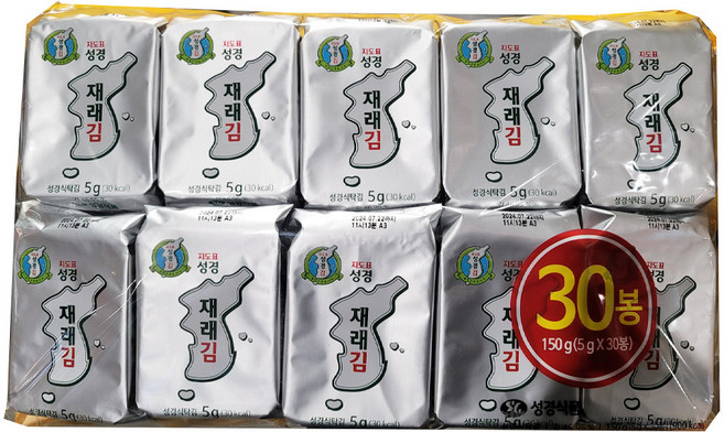 지도표 성경김 재래식탁김 5g x 30봉, 150g, 1개