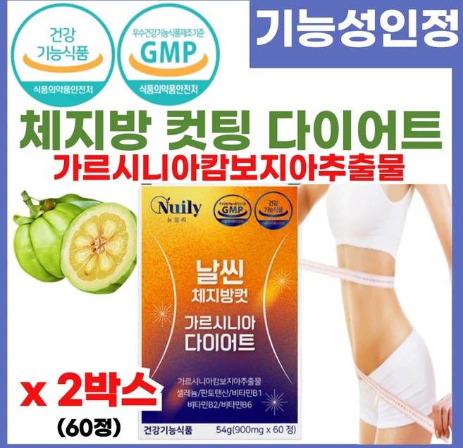 가르시니아 캄보지아 다이어트 탄수화물 레몬밤 차전자피 복부지방 HCA 체지방 감소 60정 2개 - 쿠팡