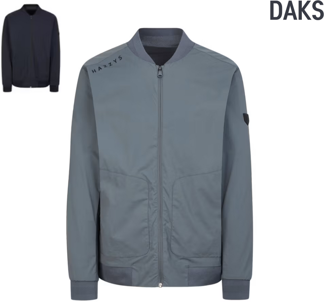 [헤지스] 남성 골프 점퍼 간절기아우터 자켓 집업 경량 바람막이 로고장식 HAZZYS GOLF MEN