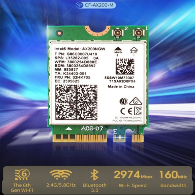 ComfastAX200NGW 모듈 INTEL 2974Mbps bluetooth5.0 WIFI6 모듈 미니 PCIE802.11ax 160Mhz 대역폭 NIC 노트, 한개옵션0, 1개