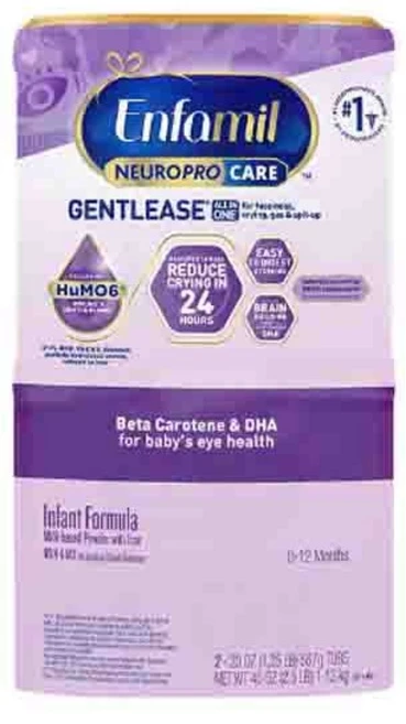 엔파밀 뉴로 프로 젠틀 분유 567g 2팩 1-12m Enfamil NeuroPro Care Gentlease Formula 20 oz, 2개 - 쿠팡