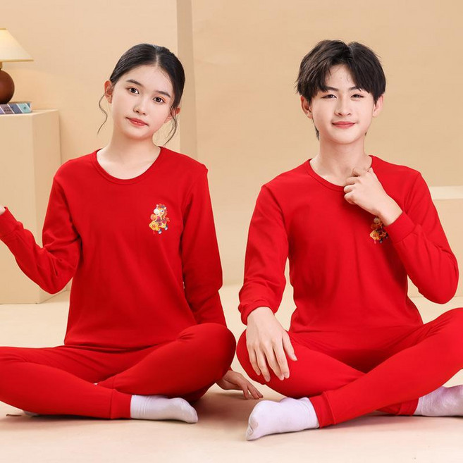潔白 兒童純棉保暖內衣套裝