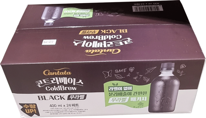 칸타타 콘트라베이스 콜드브루 블랙, 400ml, 24개