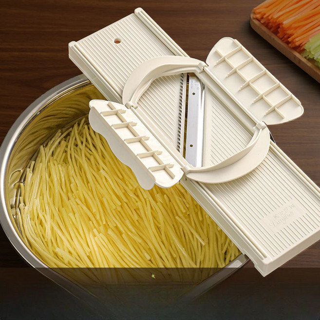 ZCBV손보호 야채 슬라이서 만능 채칼 강판 감자칼, 미디엄+파인+슬라이스+더블도어건틀릿, 1개