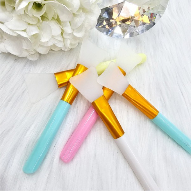 [맘대로] 실리콘 팩 스파츌라 브러쉬 크림 바르는 주걱 팩도구, 2개, 스파츌러 라이트핑크