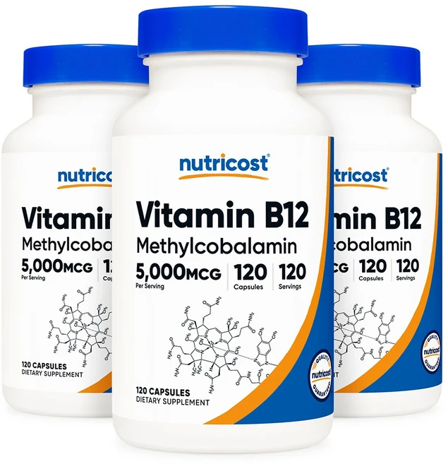 뉴트리코스트 비타민 B12 5000mcg 120캡슐 3개, 120정 - 쿠팡