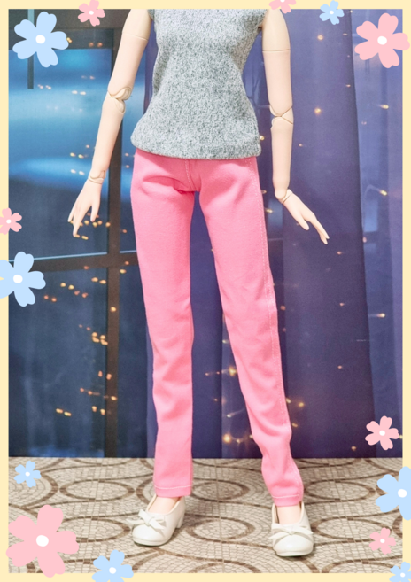 도리스돌 60cm 옷( 핑크 스키니진 )[마구샵]구체관절인형 bjd 인형옷 포켓돌 도리스돌60 유딩이 60cm옷 sd 관절인형, 1개