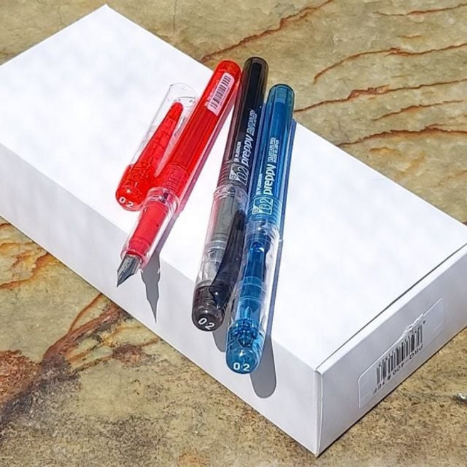 0.2mm 선물용 일본산 프레피 New 10개 EF촉 데스크테리어 플래티넘 만년필 RWD3205D, 블루, 색상