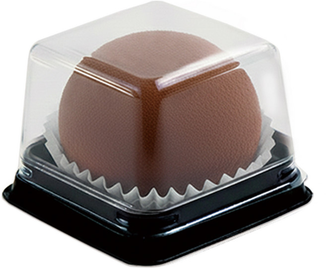 서흥이앤팩 화과자 떡 모찌 월병 두바이쿠키 케이스 포장 용기 (투명뚜껑+용기 세트), 50개, 사각 블랙